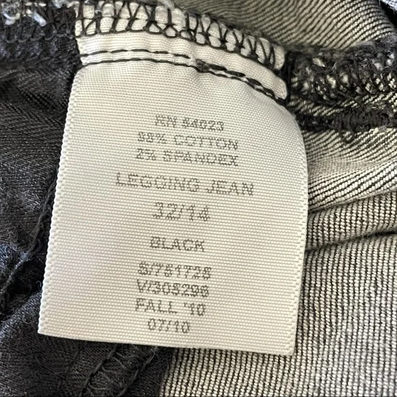Gap 1969 Mid Rise Legging Jean Jegging Distressed Charcoal 32 / 14 - Picture 12 of 12